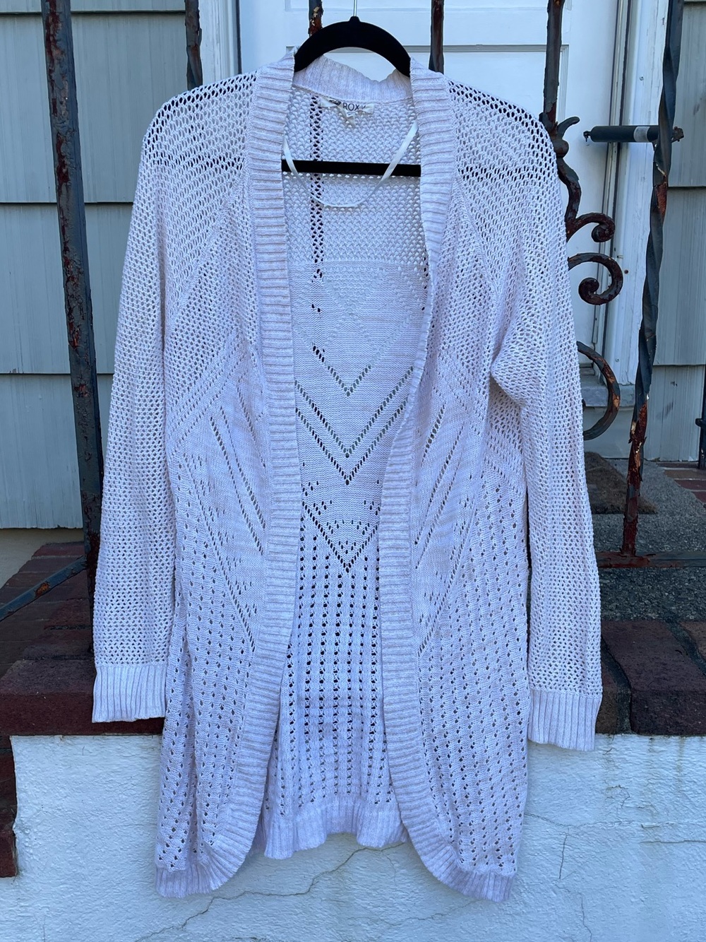 ROXY Women's Open-Front Longline Heathered Oat Knit Cardigan Sweater